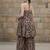 Black floral printed viscose rayon kurta set for women