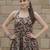 Black floral printed viscose rayon kurta set for women