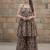 Black floral printed viscose rayon kurta set for women