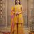 Yellow floral printed pure cotton kurta set for women