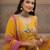 Yellow floral printed pure cotton kurta set for women