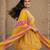 Yellow floral printed pure cotton kurta set for women