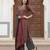 Maroon floral printed pure cotton kurta set for women
