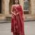 Red floral printed pure cotton kurta set for women