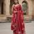 Red floral printed pure cotton kurta set for women