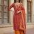 Red floral printed pure cotton kurta set for women
