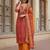Red floral printed pure cotton kurta set for women