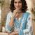 Off white floral printed pure cotton kurta set for women