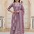 Mauve floral printed pure cotton kurta set for women