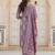 Mauve floral printed pure cotton kurta set for women