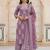 Mauve floral printed pure cotton kurta set for women