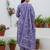 Lavender floral printed pure cotton kurta set for women