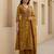 Yellow floral printed pure cotton kurta set for women