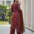 Maroon floral printed pure cotton kurta set for women