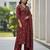 Maroon floral printed pure cotton kurta set for women