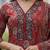 Maroon floral printed pure cotton kurta set for women