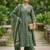 Green floral printed pure cotton kurta set for women