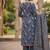 Navy blue floral printed pure cotton kurta set for women