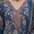 Navy blue floral printed pure cotton kurta set for women
