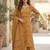 Mustard floral printed pure cotton kurta set for women