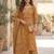 Mustard floral printed pure cotton kurta set for women