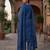 Blue floral printed pure cotton kurta set for women