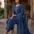 Blue floral printed pure cotton kurta set for women