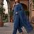 Blue floral printed pure cotton kurta set for women
