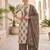 Beige floral printed pure cotton kurta set for women