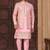 Pink jacket-style indo-western set with thread and stone work, perfect for weddings and festive occasions.