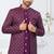 Purple jacket-style indo-western set with thread and stone work, perfect for weddings and festive occasions.