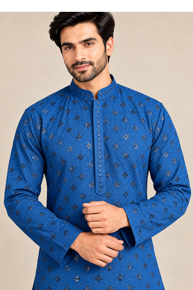 Blue Trending Heavy Rayon Lakhnavi Sequin Thread Work Ethnic Festive Wear Kurta With Pyjama 5