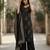 Black floral printed pure cotton kurta set for women