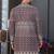 Dark maroon jacket-style indo-western set with thread and stone work, perfect for weddings and festive occasions.