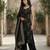 Black floral printed pure cotton kurta set for women