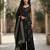 Black floral printed pure cotton kurta set for women