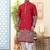 Maroon soft silk kurta pajama set with floral buti and hem embroidery—perfect for festive wear.