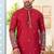 Maroon soft silk kurta pajama set with floral buti and hem embroidery—perfect for festive wear.