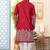Maroon soft silk kurta pajama set with floral buti and hem embroidery—perfect for festive wear.