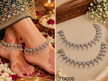 Rembo mehandi-plated agate stone anklets 3