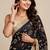 Premium space satin saree with sequin work blouse