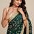 Designer space satin saree with contrast blouse