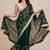 Designer space satin saree with contrast blouse