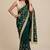 Designer space satin saree with contrast blouse