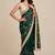 Designer space satin saree with contrast blouse