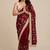 Partywear space satin saree with contrast blouse