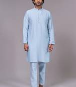 Buy sky blue pure cotton pathani kurta pajama set