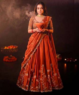 Designer Rangoli Silk Embroidery Work Chaniya Choli Set 2