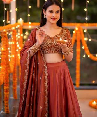 Designer Rangoli Silk Embroidery Work Chaniya Choli Set 2