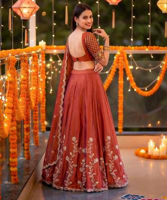 Designer Rangoli Silk Embroidery Work Chaniya Choli Set 3